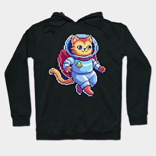 Retro Pixel Space Cat Hoodie